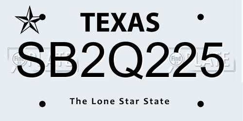 SB2Q225 Texas License Plate