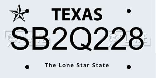 SB2Q228 Texas License Plate