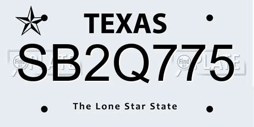 SB2Q775 Texas License Plate