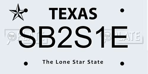 SB2S1E Texas License Plate
