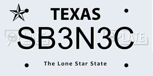 SB3N3C Texas License Plate