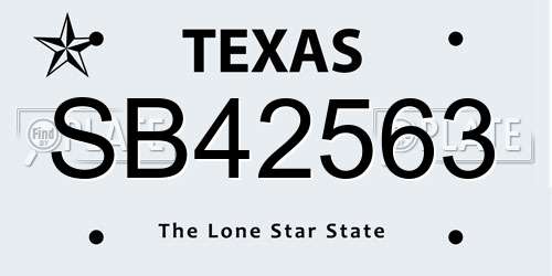 SB42563 Texas License Plate