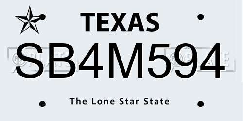 SB4M594 Texas License Plate
