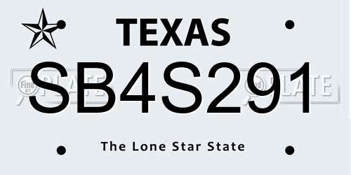 SB4S291 Texas License Plate