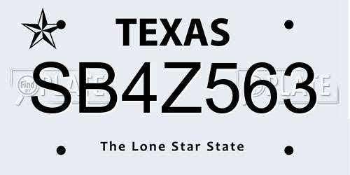 SB4Z563 Texas License Plate