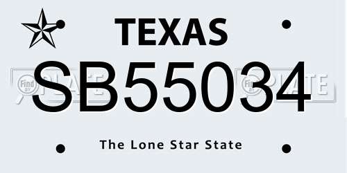 SB55034 Texas License Plate