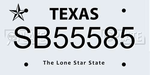 SB55585 Texas License Plate