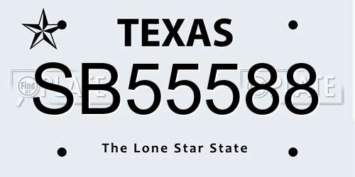 SB55588 Texas License Plate