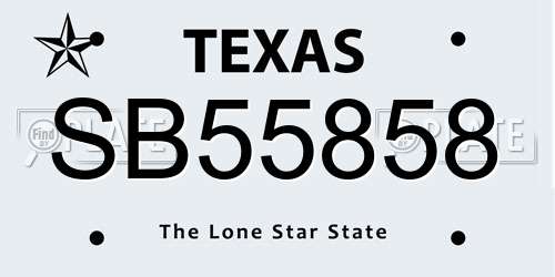 SB55858 Texas License Plate