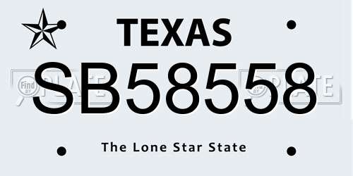SB58558 Texas License Plate