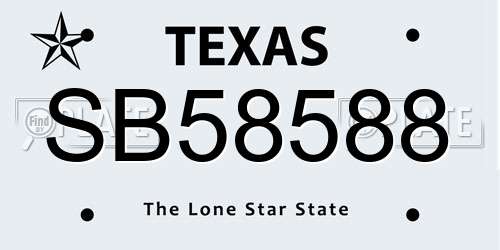 SB58588 Texas License Plate