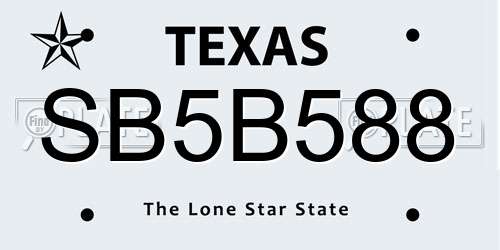 SB5B588 Texas License Plate