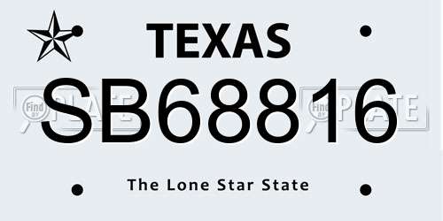SB68816 Texas License Plate