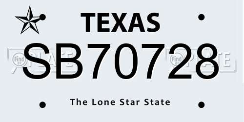 SB70728 Texas License Plate