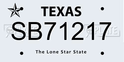 SB71217 Texas License Plate
