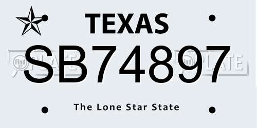 SB74897 Texas License Plate