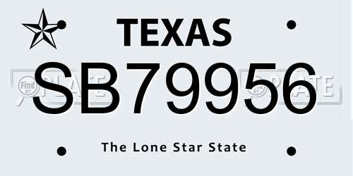 SB79956 Texas License Plate