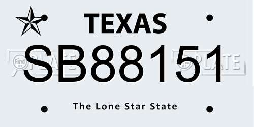 SB88151 Texas License Plate