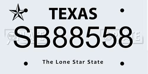SB88558 Texas License Plate