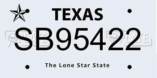 SB95422 Texas License Plate