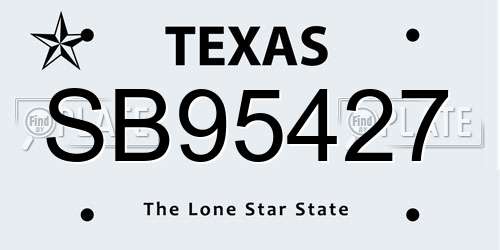 SB95427 Texas License Plate
