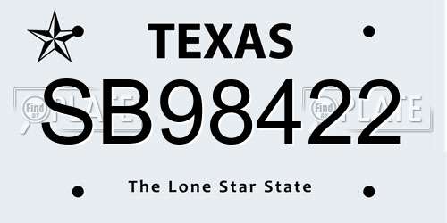 SB98422 Texas License Plate
