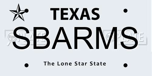 SBARMS Texas License Plate