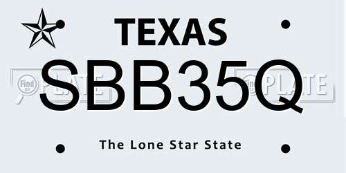 SBB35Q Texas License Plate