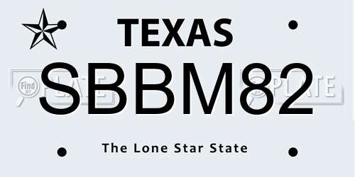 SBBM82 Texas License Plate