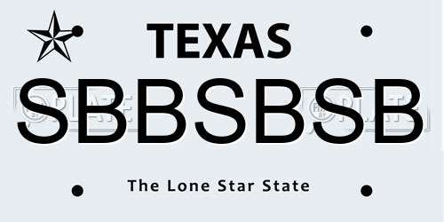 SBBSBSB Texas License Plate