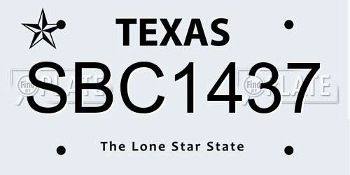 SBC1437 Texas License Plate
