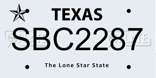 SBC2287 Texas License Plate