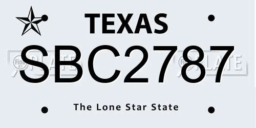 SBC2787 Texas License Plate