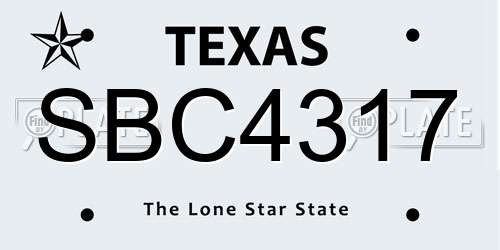 SBC4317 Texas License Plate