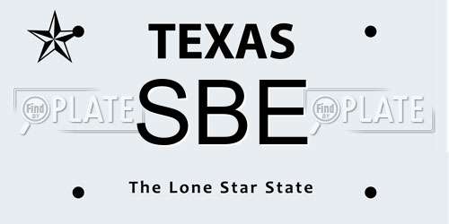 SBE Texas License Plate