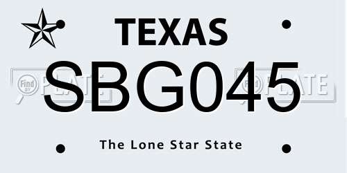 SBG045 Texas License Plate