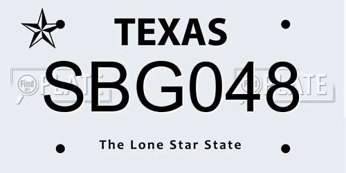 SBG048 Texas License Plate