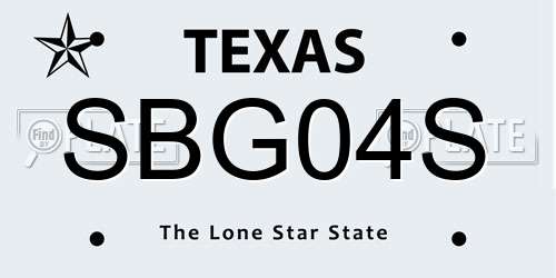 SBG04S Texas License Plate