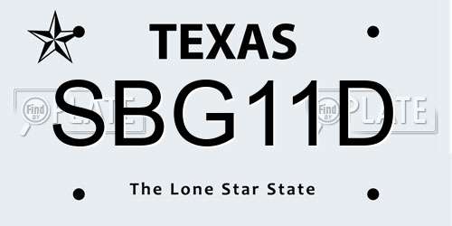 SBG11D Texas License Plate