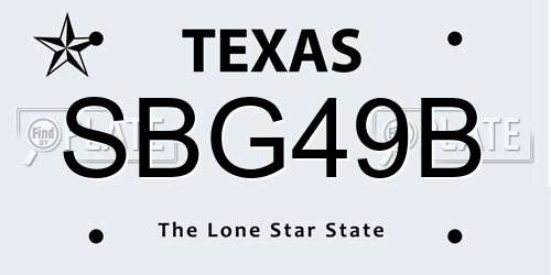 SBG49B Texas License Plate