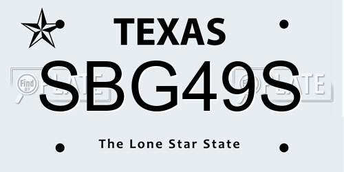 SBG49S Texas License Plate