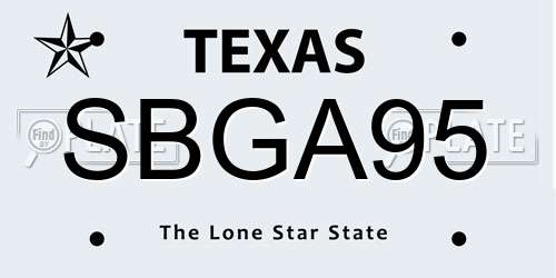 SBGA95 Texas License Plate