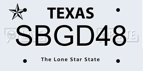 SBGD48 Texas License Plate