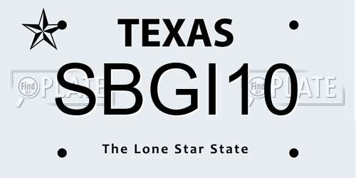 SBGI10 Texas License Plate