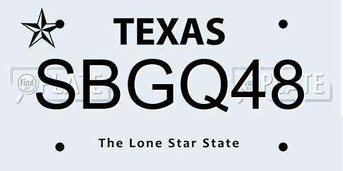SBGQ48 Texas License Plate