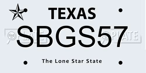 SBGS57 Texas License Plate