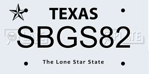 SBGS82 Texas License Plate