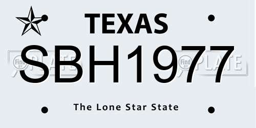 SBH1977 Texas License Plate