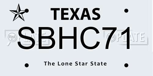 SBHC71 Texas License Plate