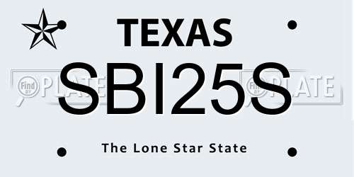 SBI25S Texas License Plate